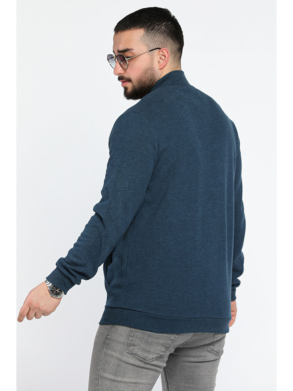 Mishar İtalia İndigo Erkek Fermuarlı Yarım Balıkçı Yaka Sweatshirt - 2