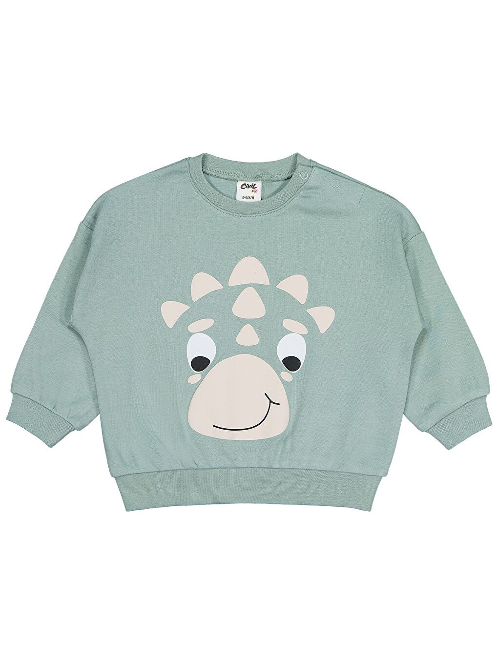 Baby Dinozor Baskılı 6-18 Ay Sweatshirt - Yeşil