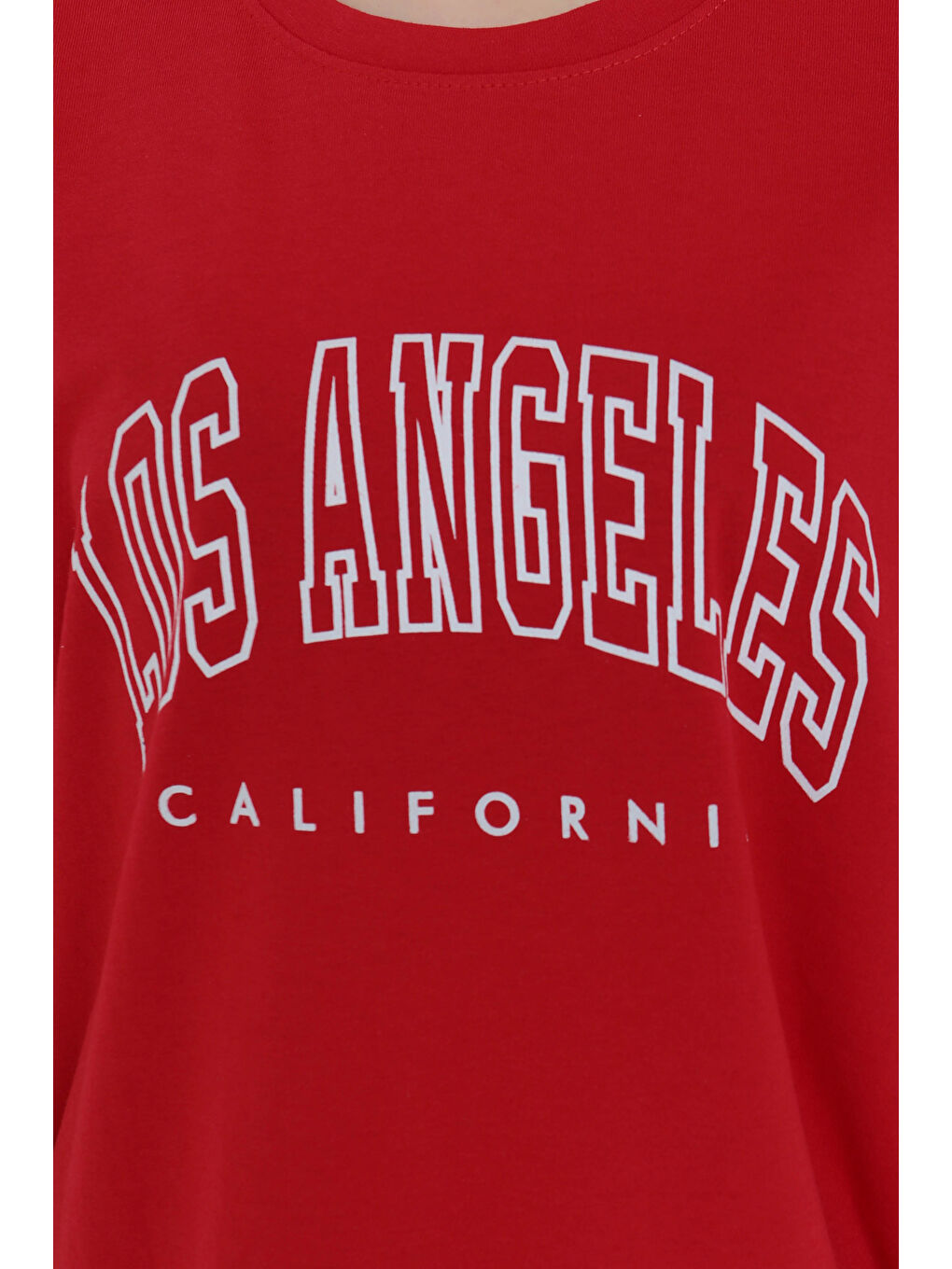 Kırmızı Baskılı Kısa Kollu T-Şhirt Kirmizi - 27094-4