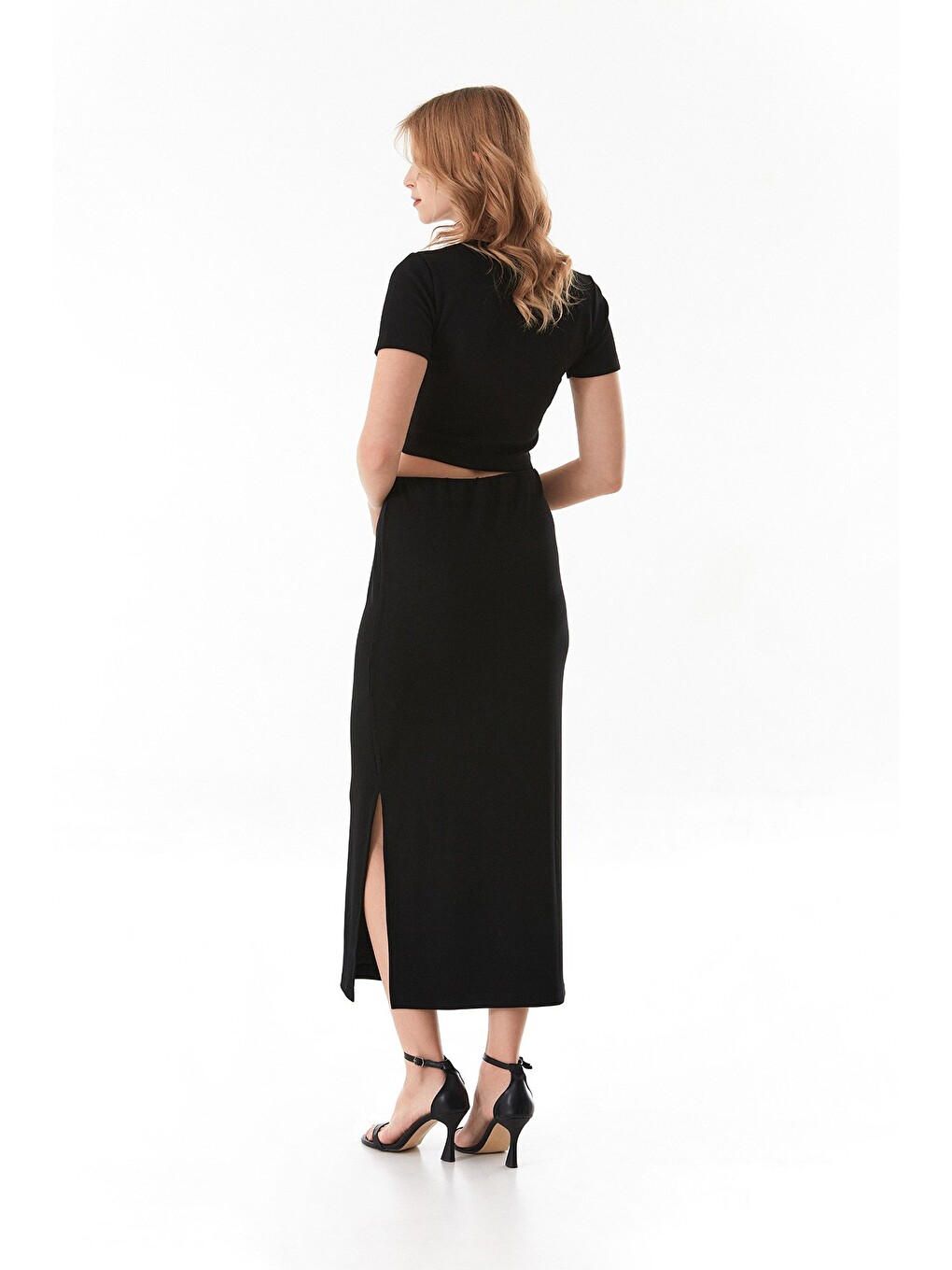 Siyah Basic Modal 2 Li Crop Etek Takım-3