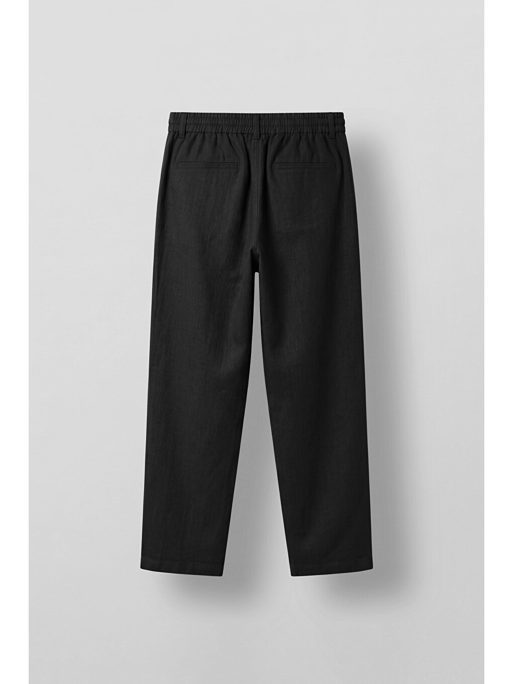 Erkek Relaxed Fit Bağcıklı Rahat Kalıp Pantolon Siyah-1