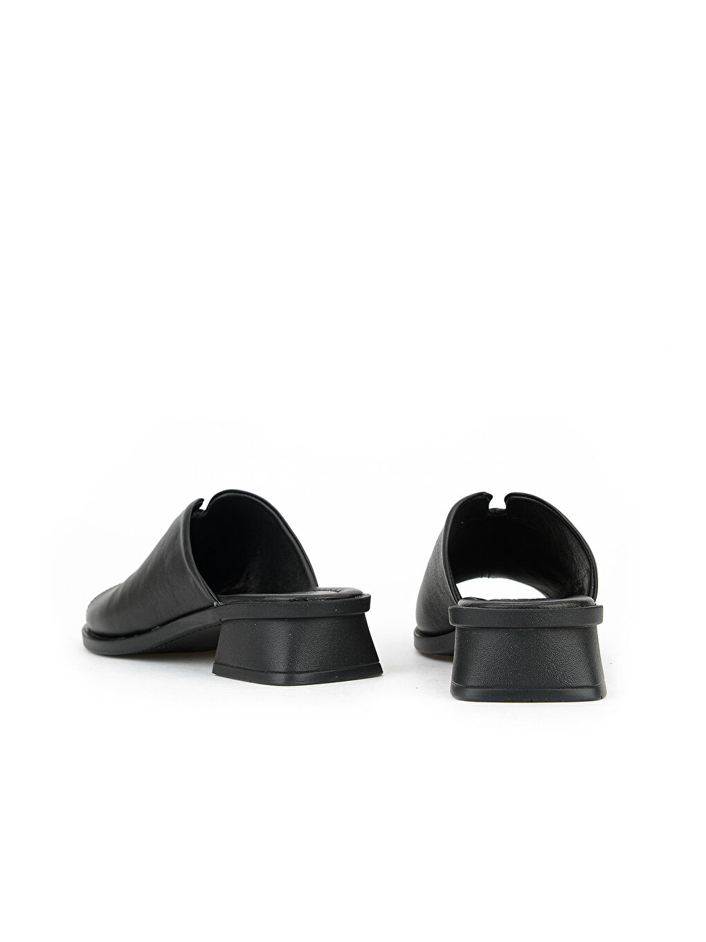 Kadın Hakiki Deri Topuklu Terlik 1611020Z6189 Siyah-2