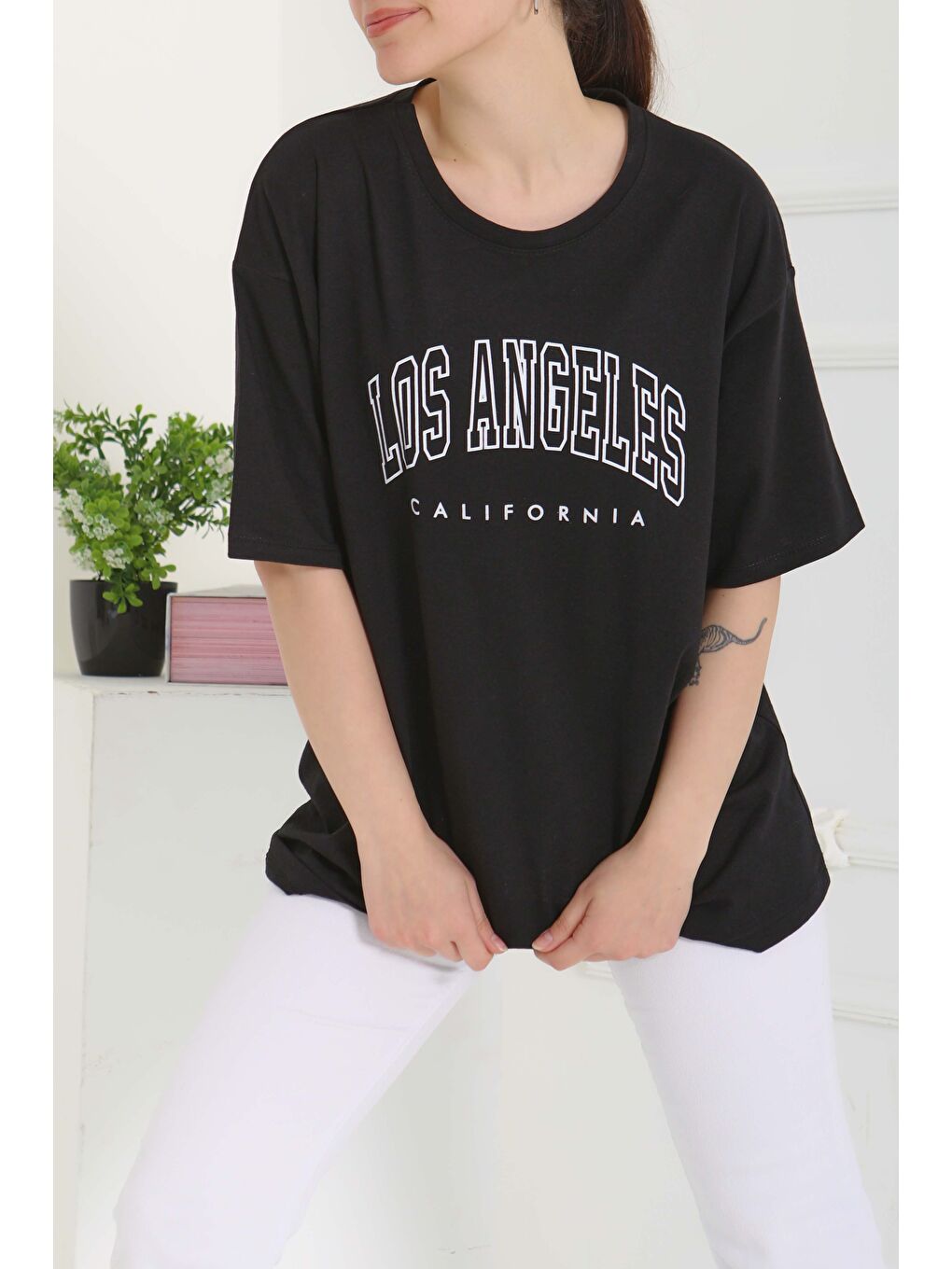 Baskılı Kısa Kollu T-Şhirt Siyah - 27094-2