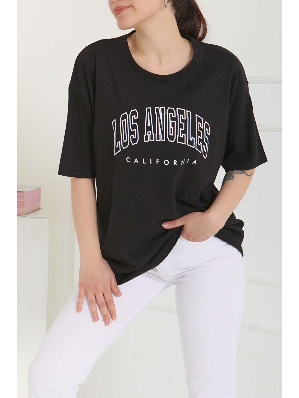 Baskılı Kısa Kollu T-Şhirt Siyah - 27094-3