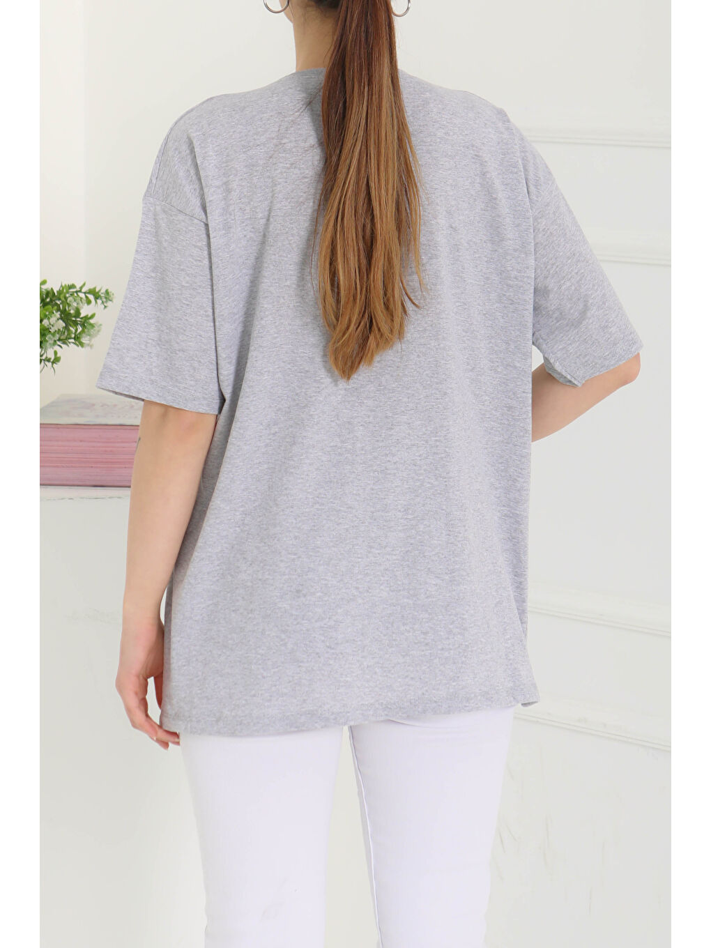 Baskılı Kısa Kollu T-Şhirt Gri - 27094-4
