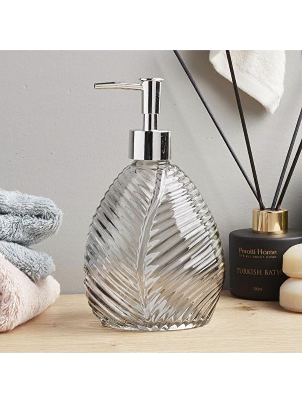 Karışık Leaf Cam Sıvı Sabunluk - Asorti - 18 cm-2