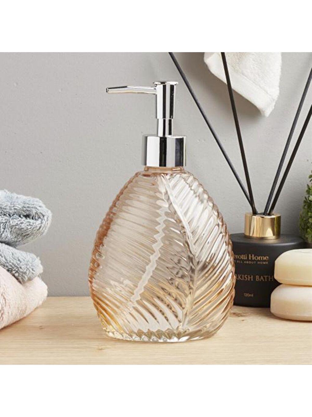 Karışık Leaf Cam Sıvı Sabunluk - Asorti - 18 cm-3