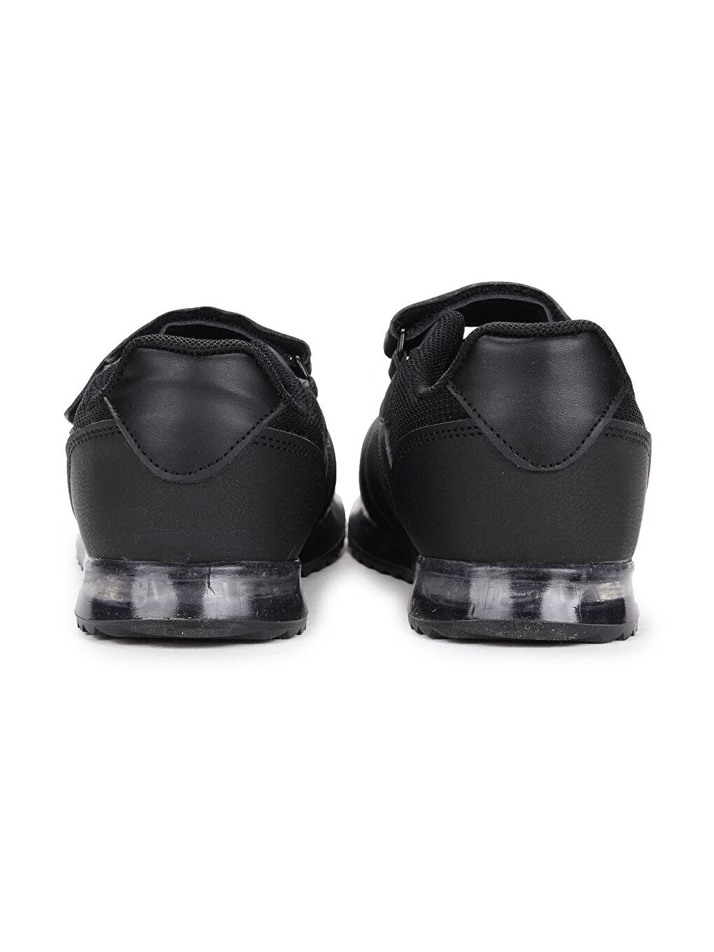 Siyah İron Işıklı Cırtlı Kız/Erkek Çocuk Spor Ayakkabı-3