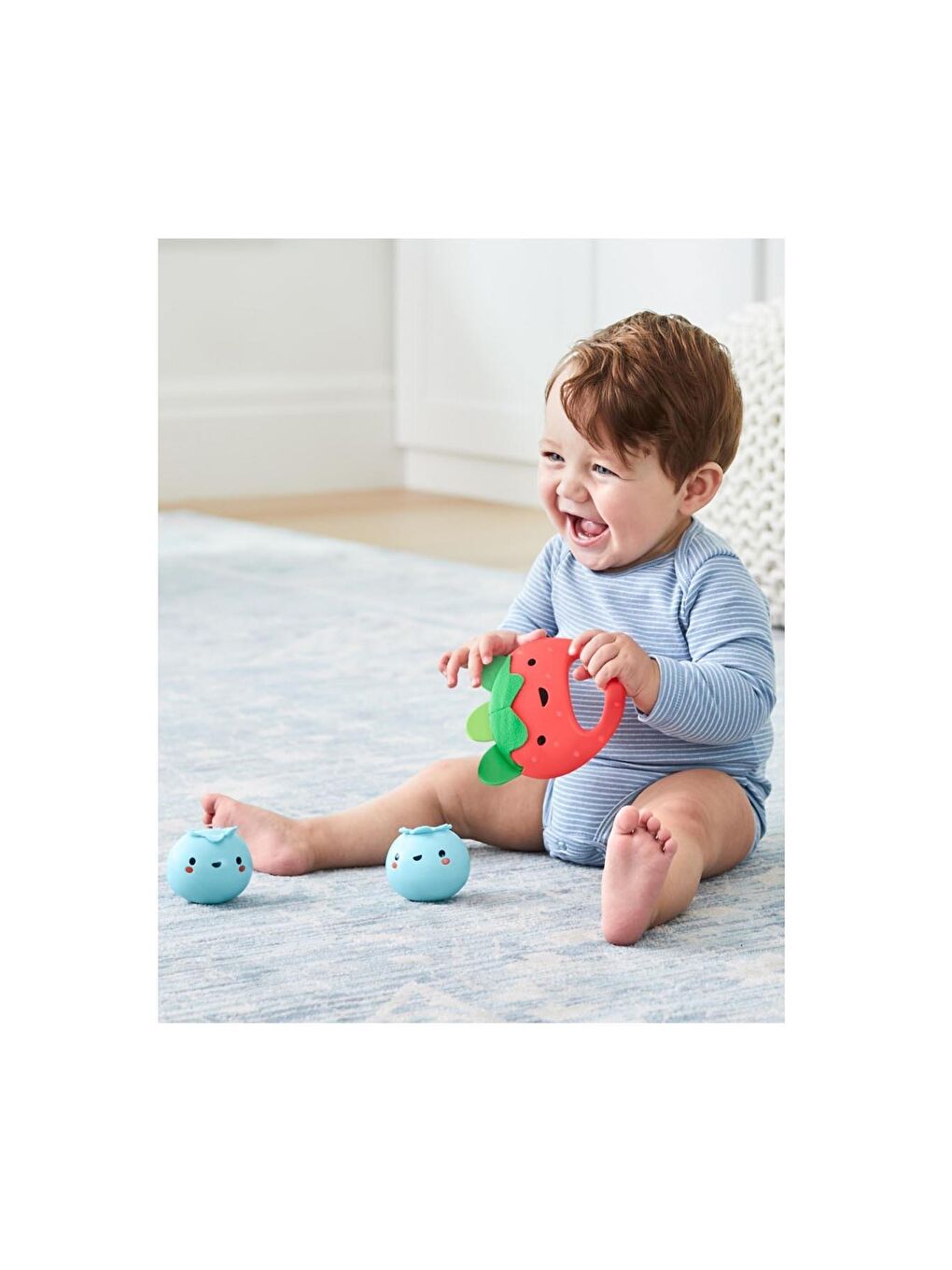 Skip Hop Beyaz-Renklibaskı Farmstand Berry Cute Band Çıngırak Set - 3