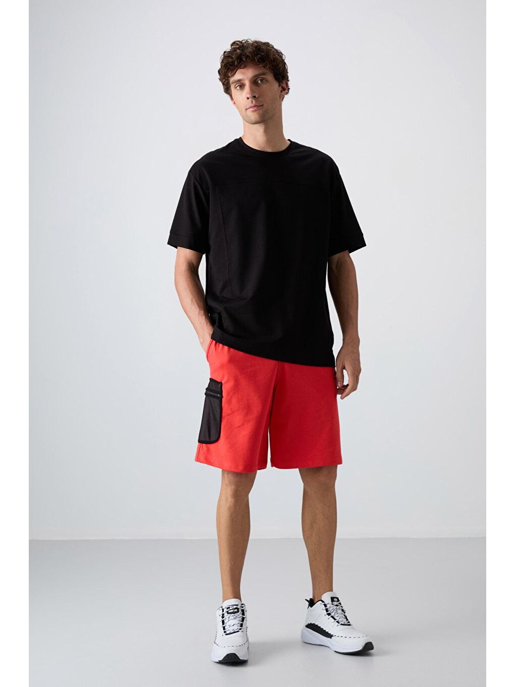 TOMMYLIFE Siyah Pamuklu Kalın Yumuşak Dokulu Oversize Fit Basic Erkek T-Shirt - 88349 - 2