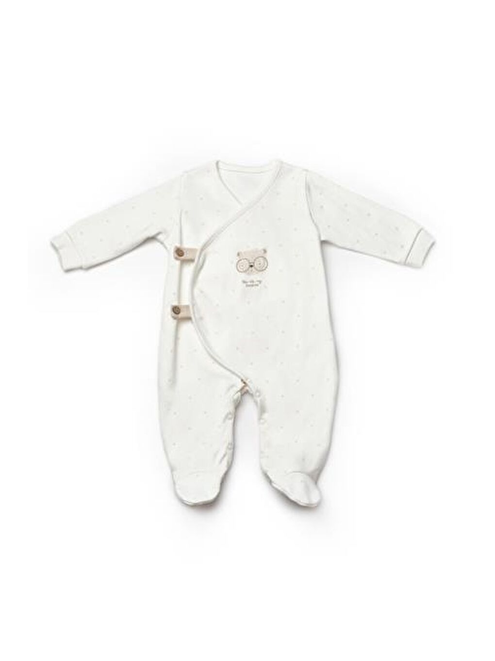 Ekru Bebek 2'li Kruvaze Patikli Tulum-2