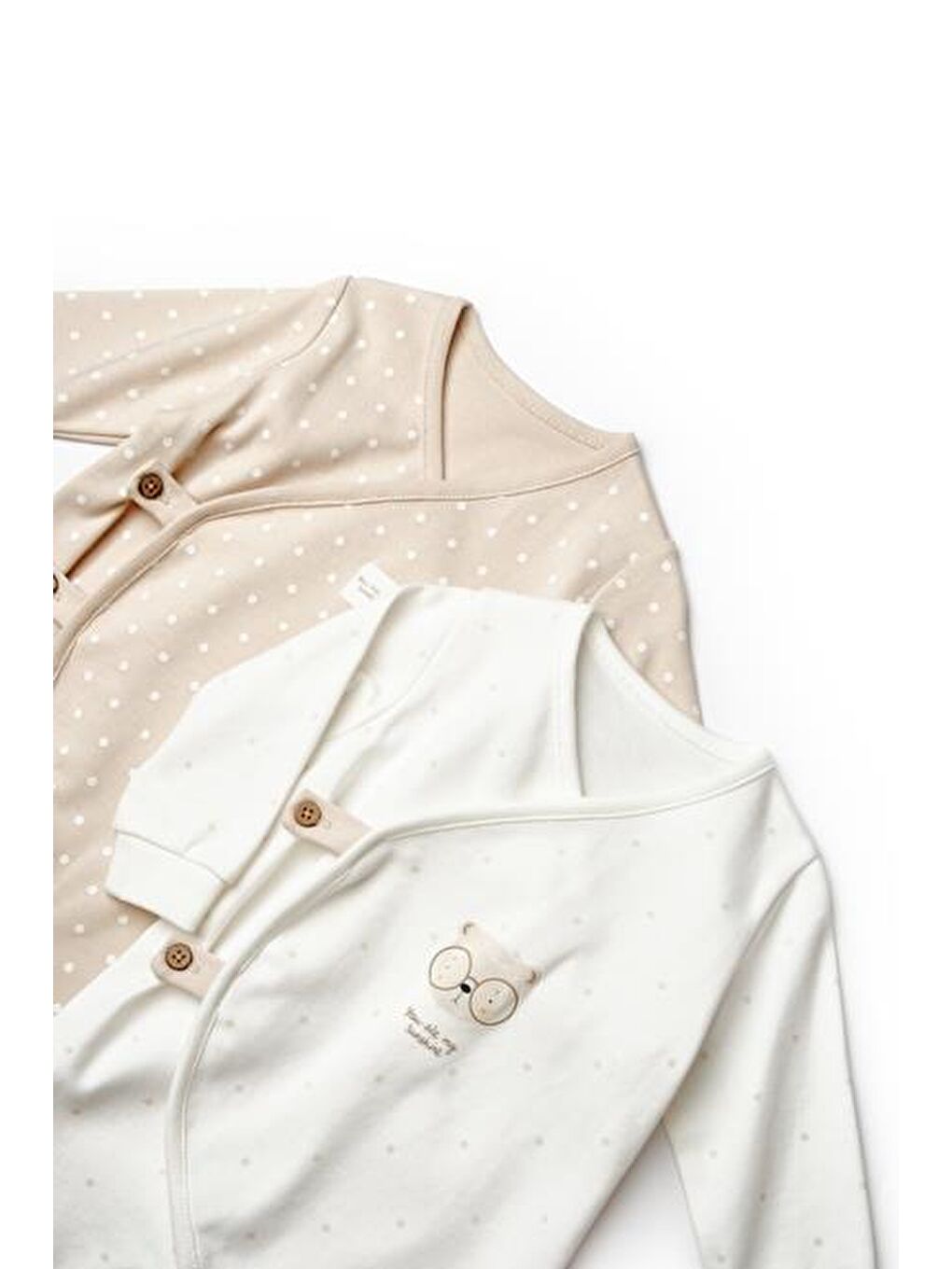 Ekru Bebek 2'li Kruvaze Patikli Tulum-6