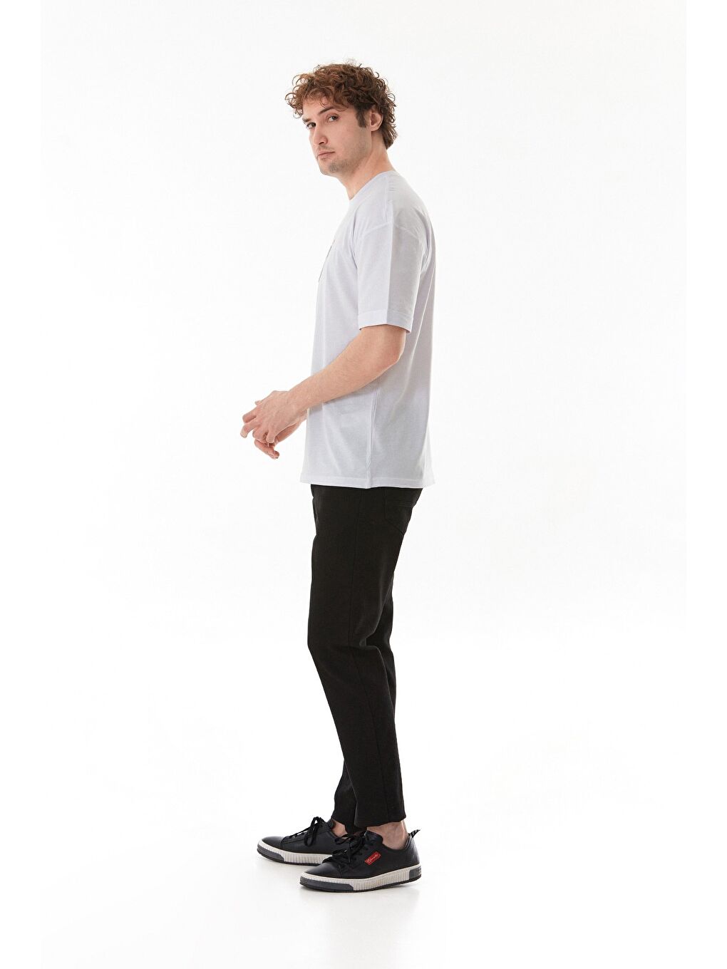 Beyaz Sports 7 Baskılı Oversize Tişört-4