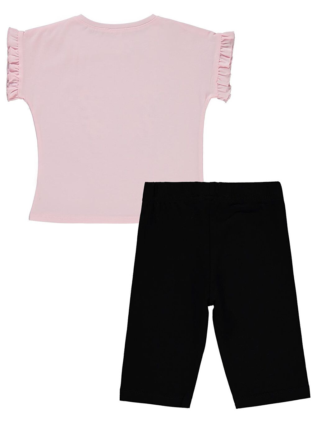 Pembe Girls Kelebek Baskılı 2-5 Yaş Takım-2