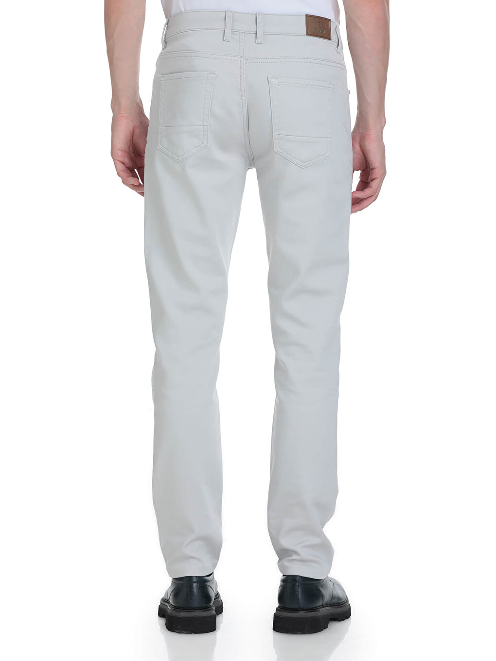 Gri Slim Fit 5 Cep Pamuklu Kanvas Pantolon-4