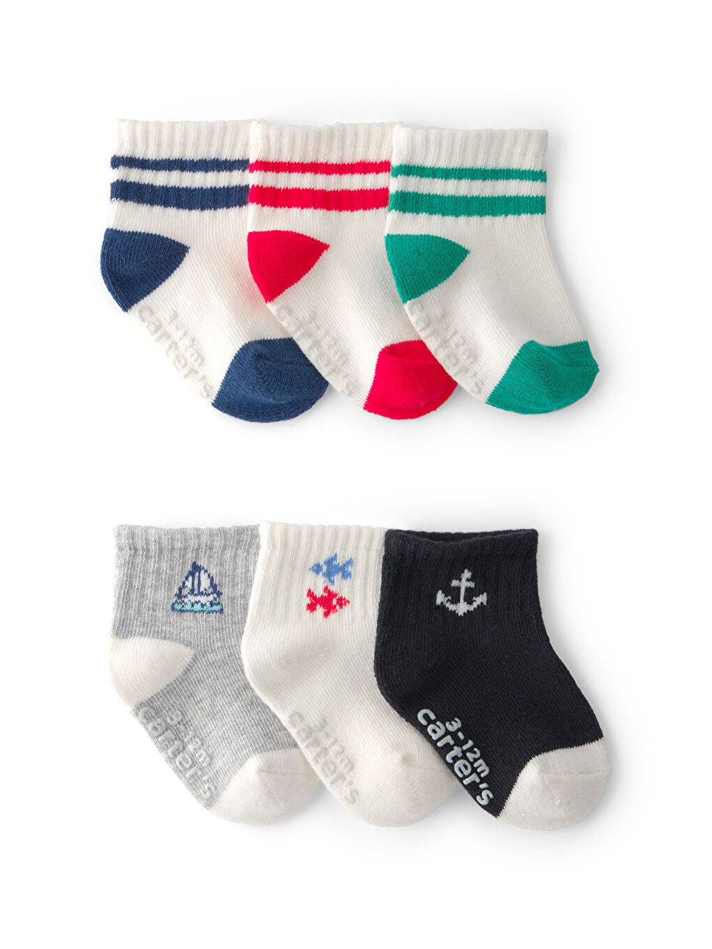 Karışık Erkek Bebek 6Lı Çorap 0-12 Ay Çok Renkli