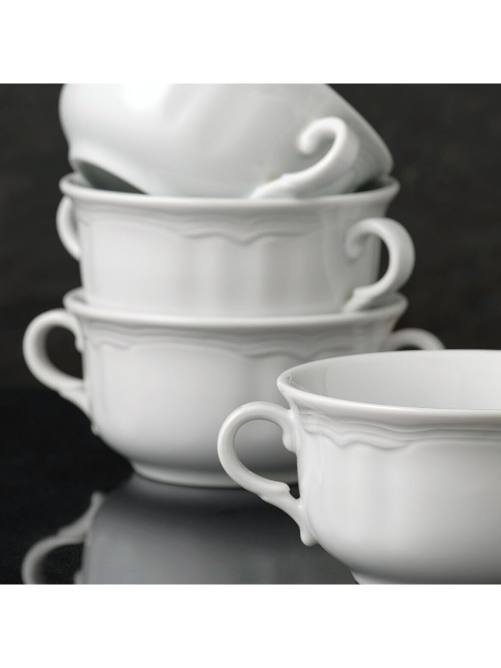 Ekru Venedik 4 Parça 12 Cm Kulplu Çorba Kasesi-2