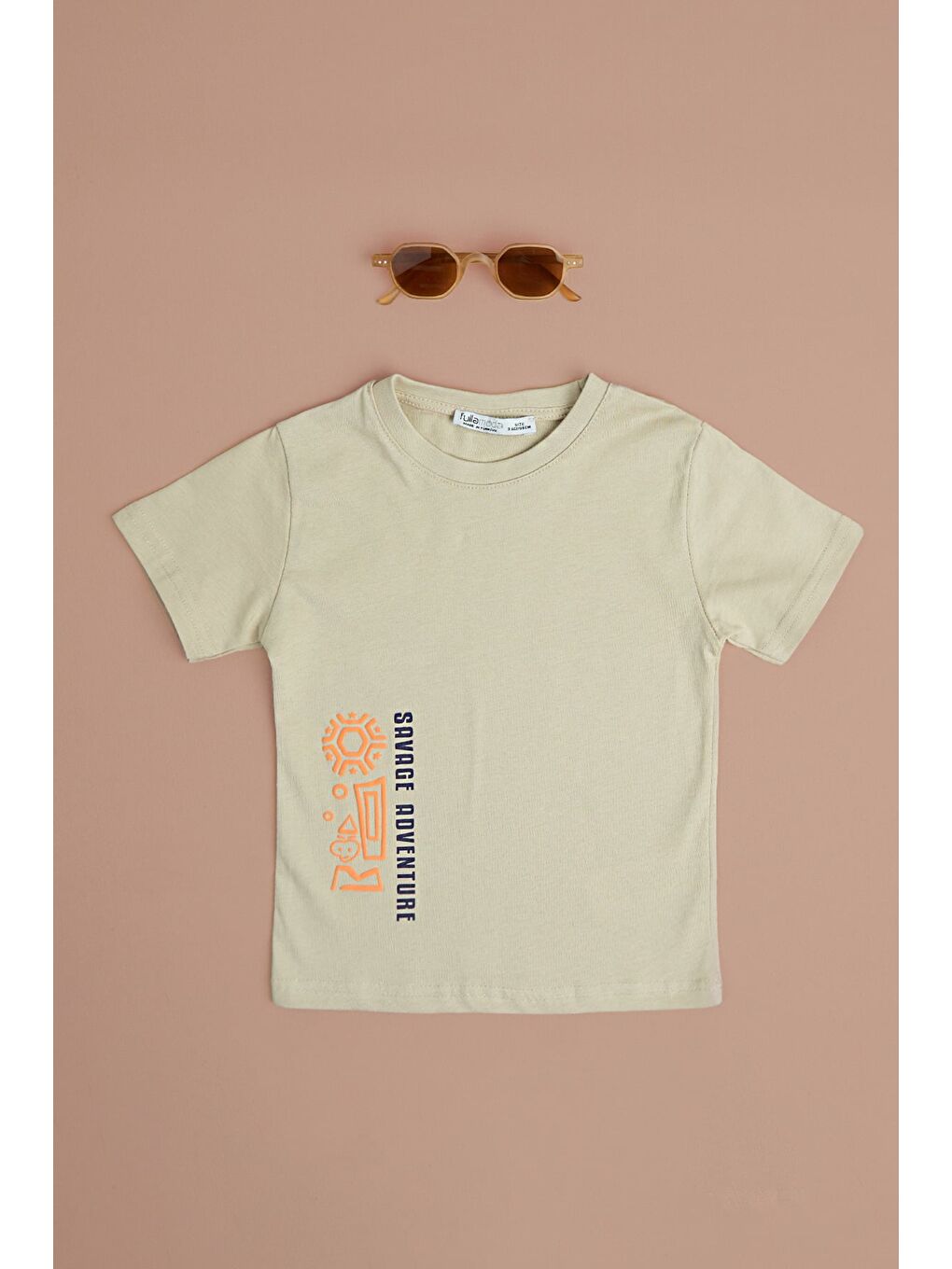 Bej Savage Adventure Baskılı Erkek Çocuk Tişört