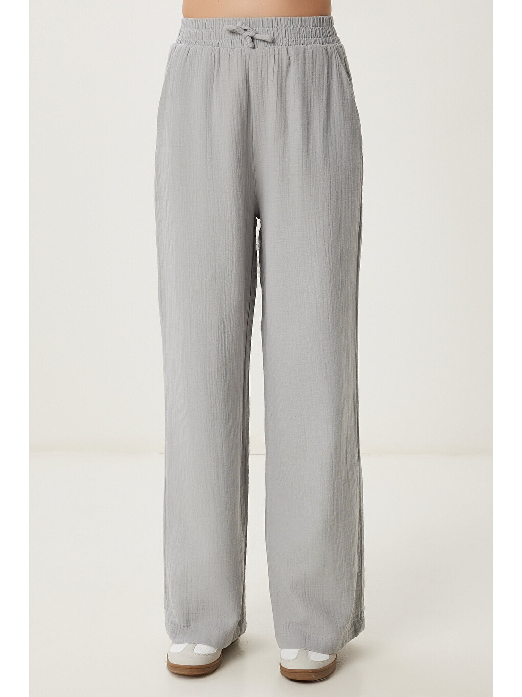 Gri Oversize Müslin Gömlek Pantolon Takım GRİ LSA0014-4