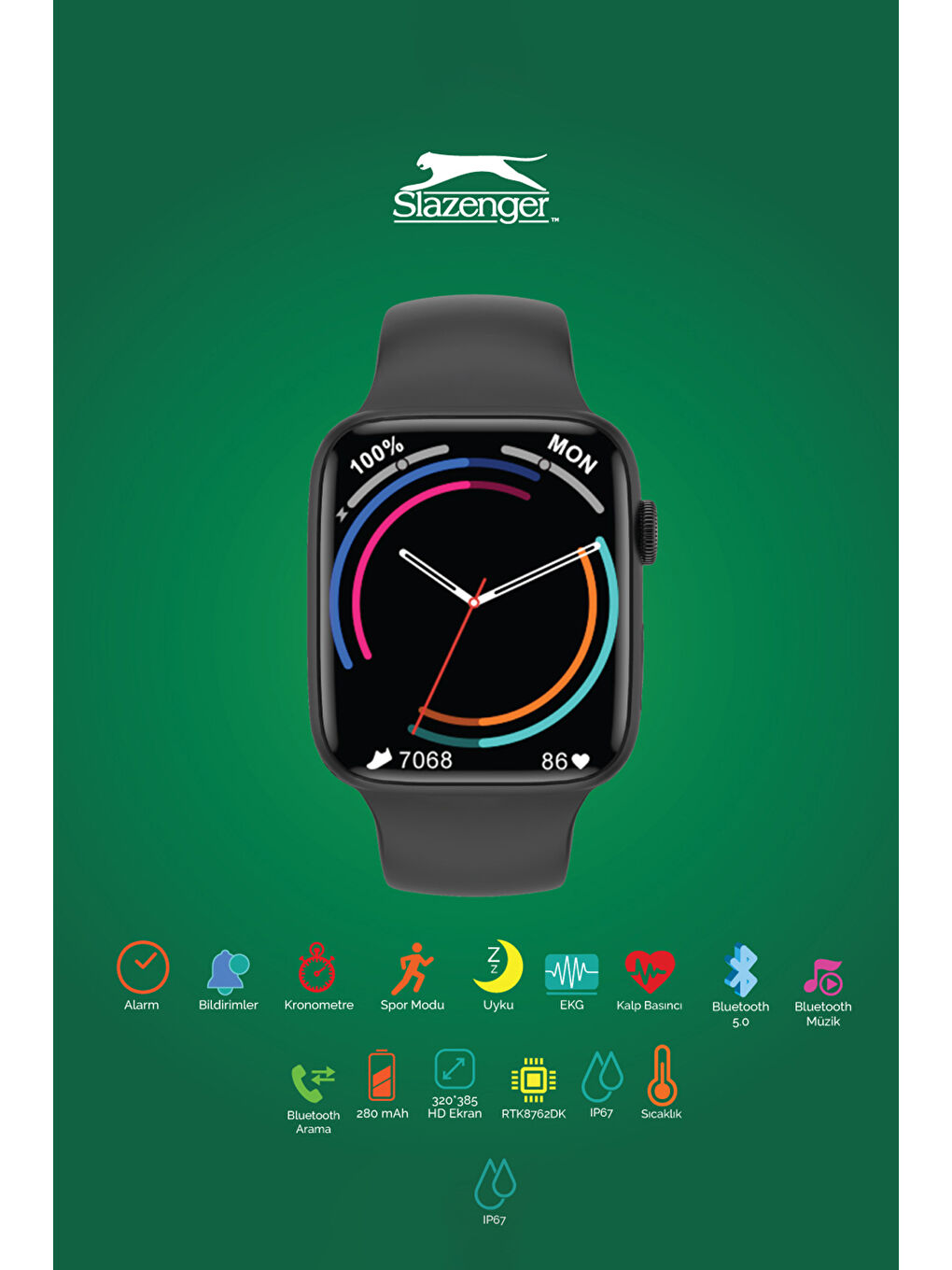 SL092168501 Unisex Siyah Kol Saati-1