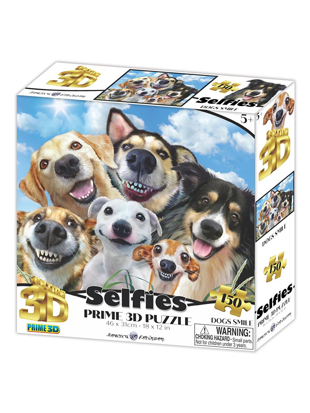 Prime 3D Renksiz Gülen Köpek Selfie 150 Parça Puzzle 20898