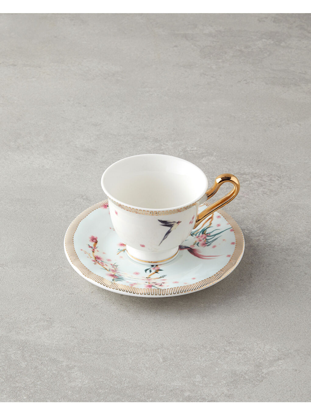 Sakura Dream New Bone China 4 Parça 2 Kişilik Kahve Fincan Takımı 90 ml Açık Yeşil-2