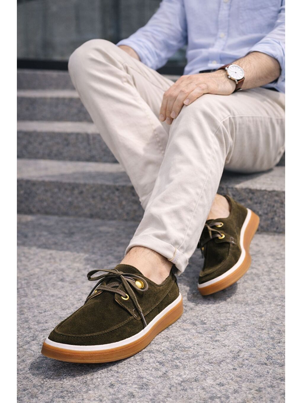 CRAFT Hakiki Süet Deri Bağcıklı Erkek Günlük Loafer Ayakkabı-5