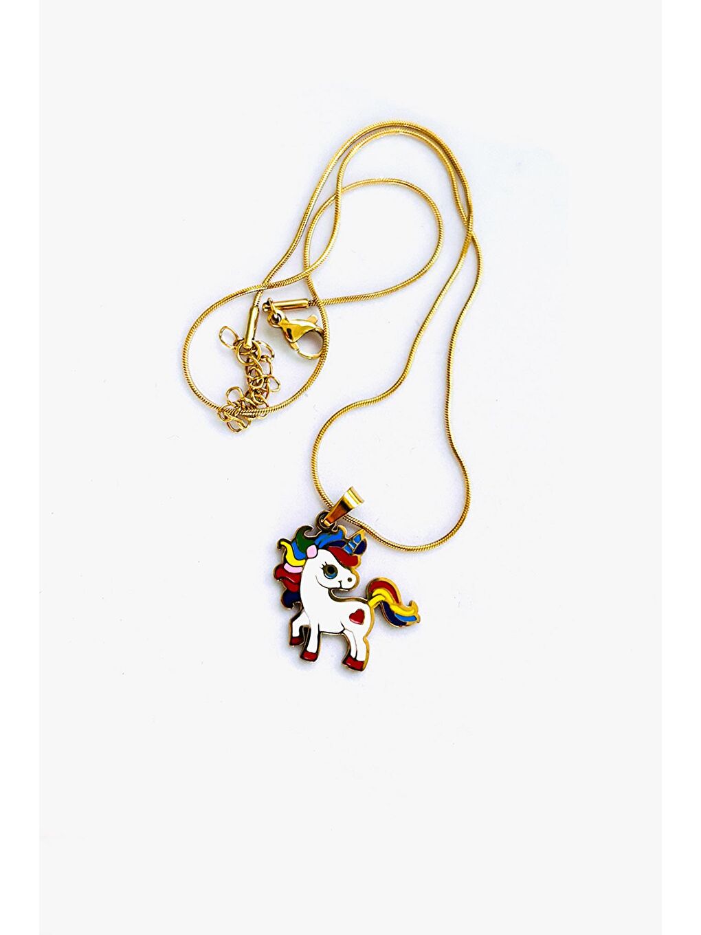 Kırmızı Paslanmaz Çelik Çizgi Karakterler Çocuk Kolye-1