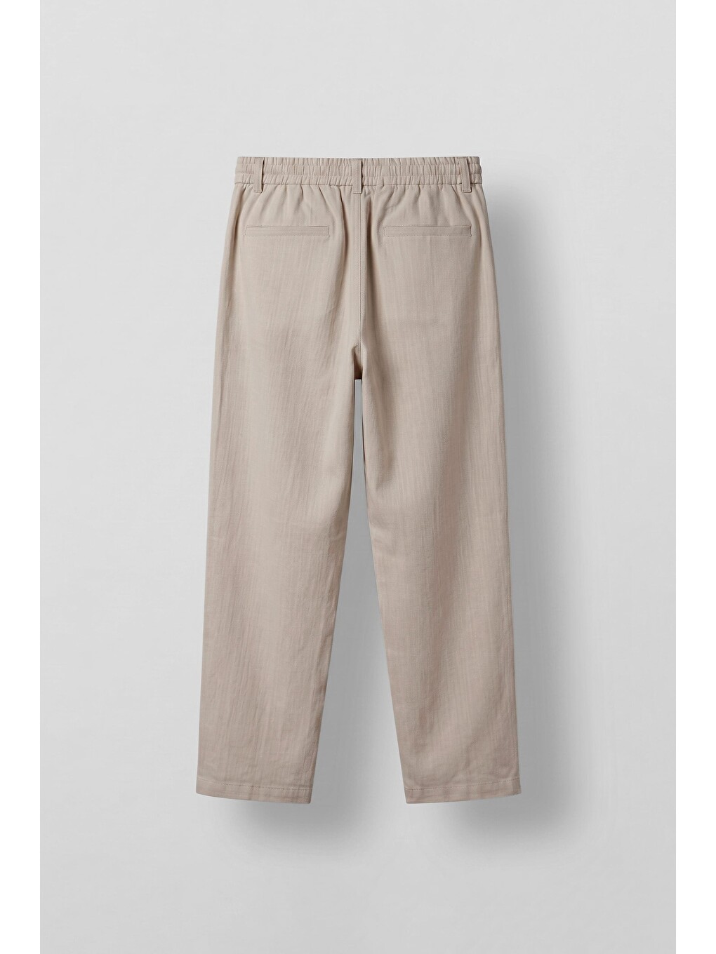 Bej Erkek Relaxed Fit Bağcıklı Rahat Kalıp Pantolon Taş Rengi-1