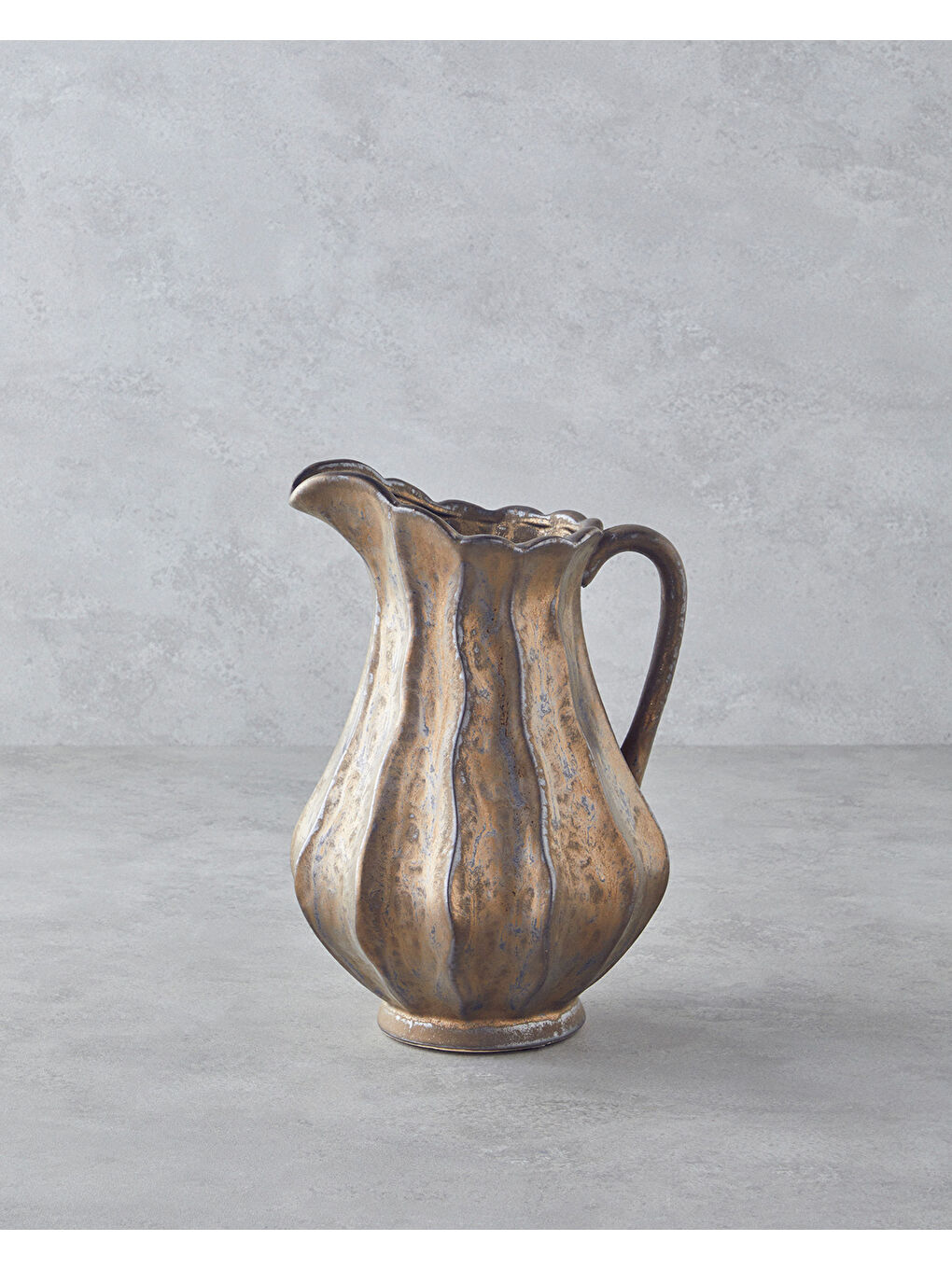 Sarı Toscana Seramik Vazo 31 cm Bronz