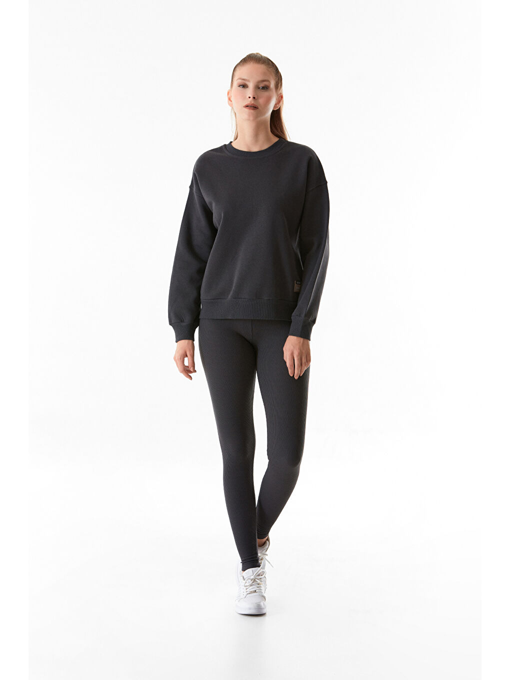 Fullamoda Füme Basic Bisiklet Yaka Sweatshirt - 3