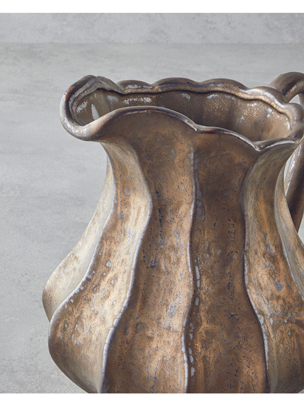 Sarı Toscana Seramik Vazo 31 cm Bronz-1