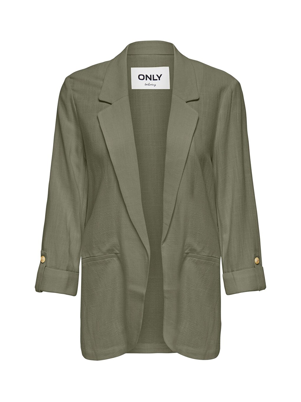 Yeşil Onlsiesta Keten Karışımlı Loose Fit Blazer Kadın Ceket 15322274