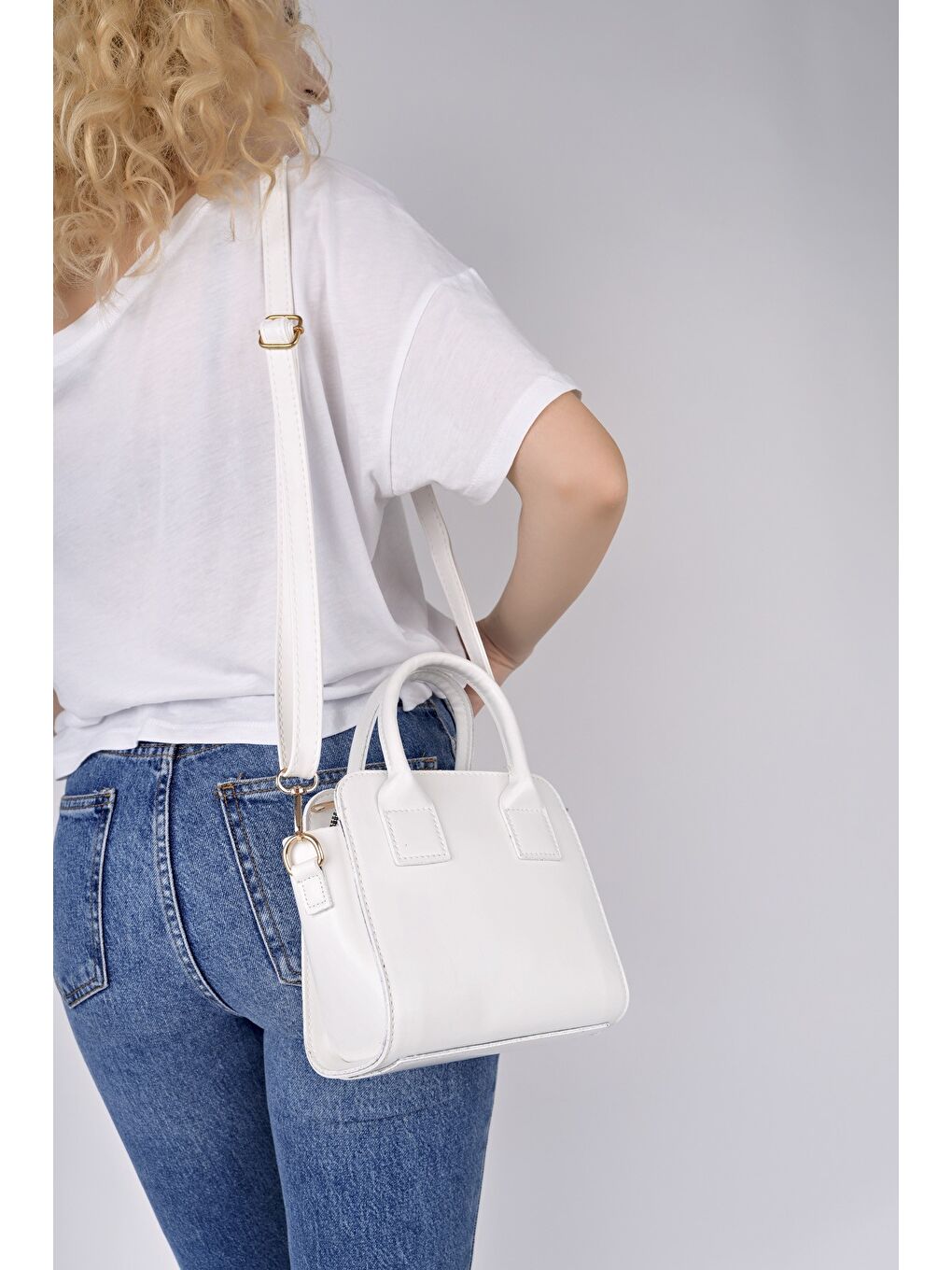 Beyaz CALVİNO Kadın El ve Omuz Çantası-3