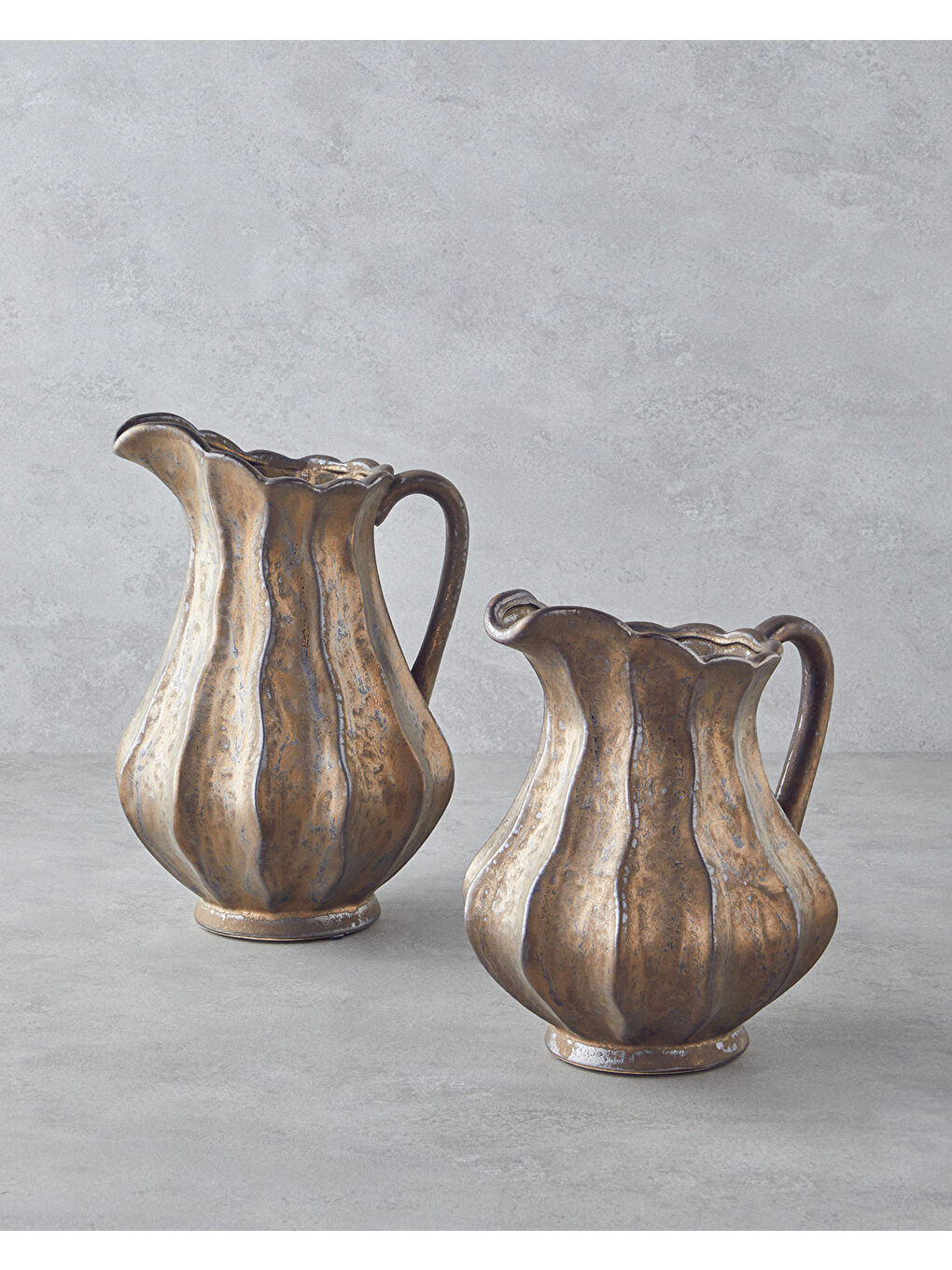 Sarı Toscana Seramik Vazo 31 cm Bronz-2