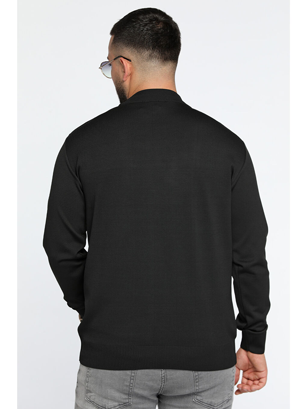 Siyah Erkek Yarım Balıkçı Triko Kazak-2