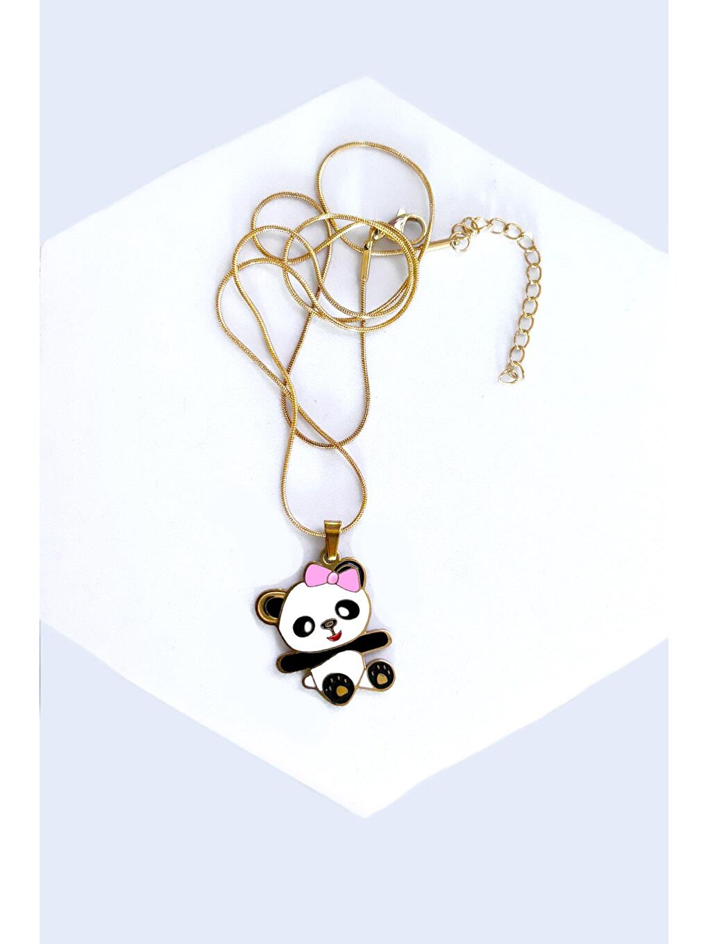 Siyah Paslanmaz Çelik Çizgi Karakterler Çocuk Kolye-1