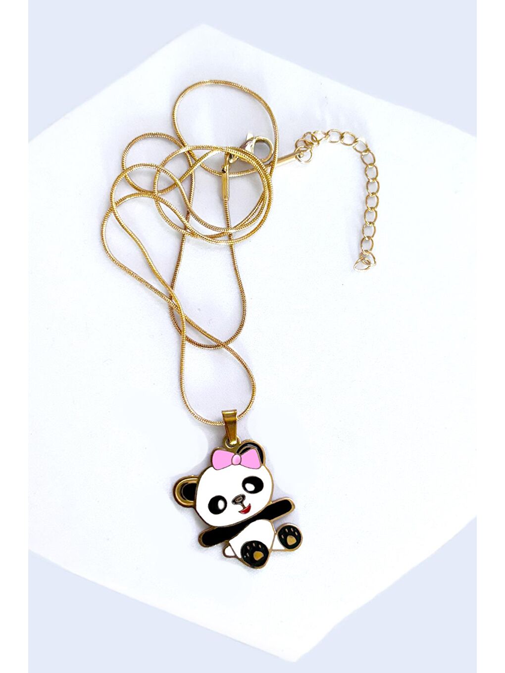 Siyah Paslanmaz Çelik Çizgi Karakterler Çocuk Kolye-2