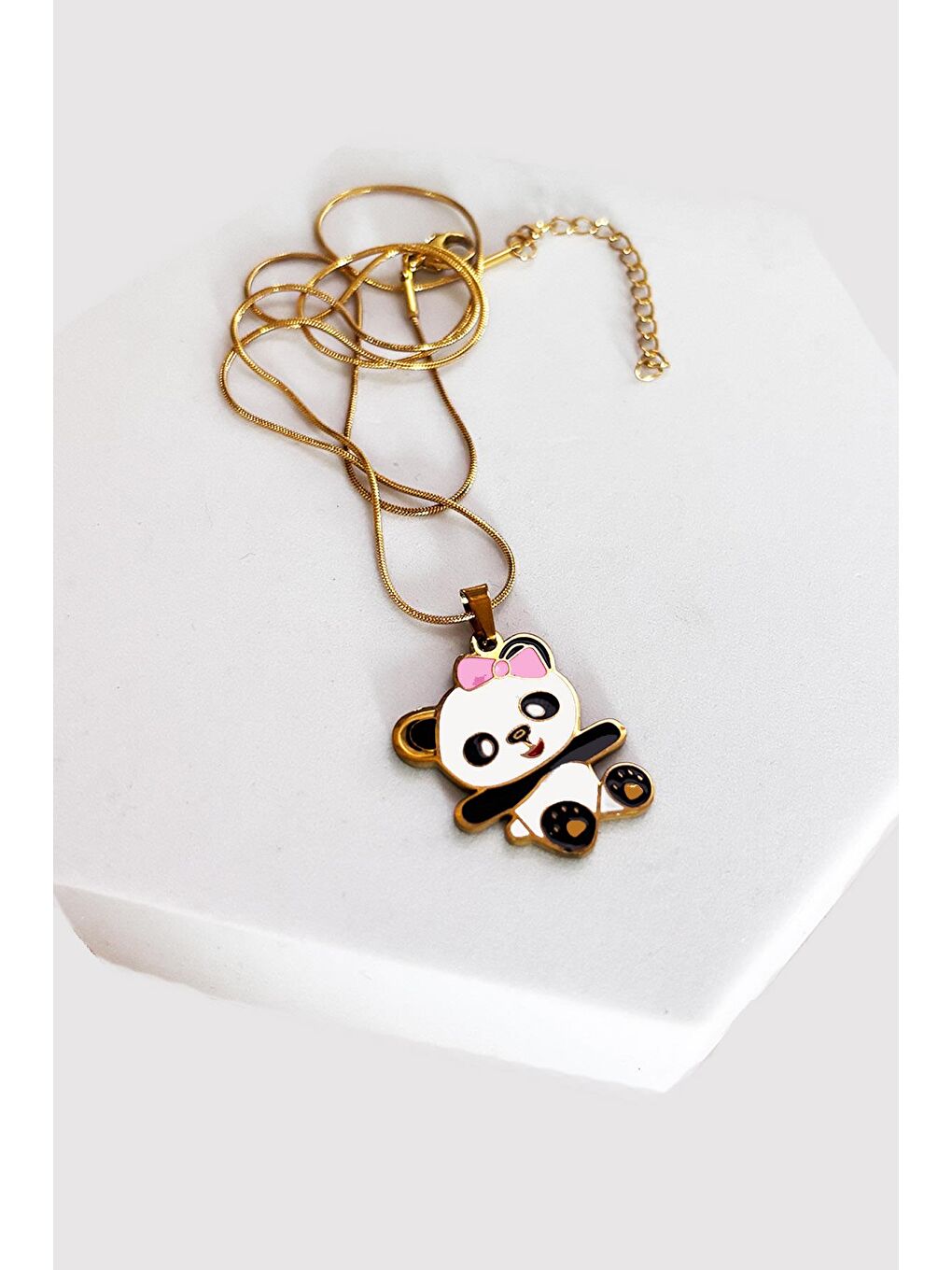 Siyah Paslanmaz Çelik Çizgi Karakterler Çocuk Kolye-3