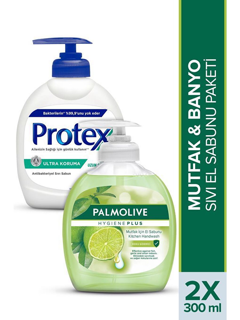 protex Karışık Mutfak & Banyo Sıvı El Sabunu Paketi  300 ml + 300 ml