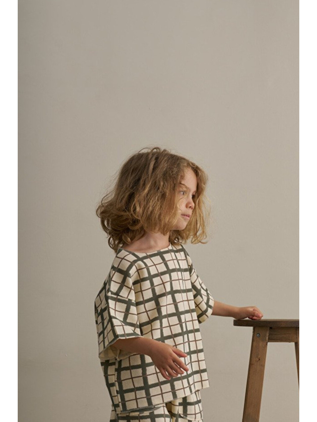Haki Boho Bloom Serisi Waffle T-shirt-2