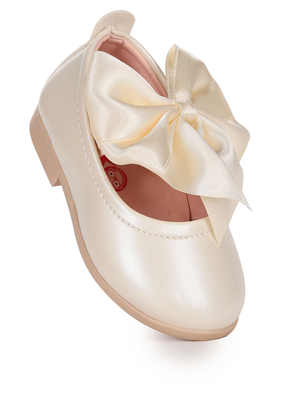 Beyaz Tari Rugan Fiyonk Lastikli Kız Bebek Babet Ayakkabı