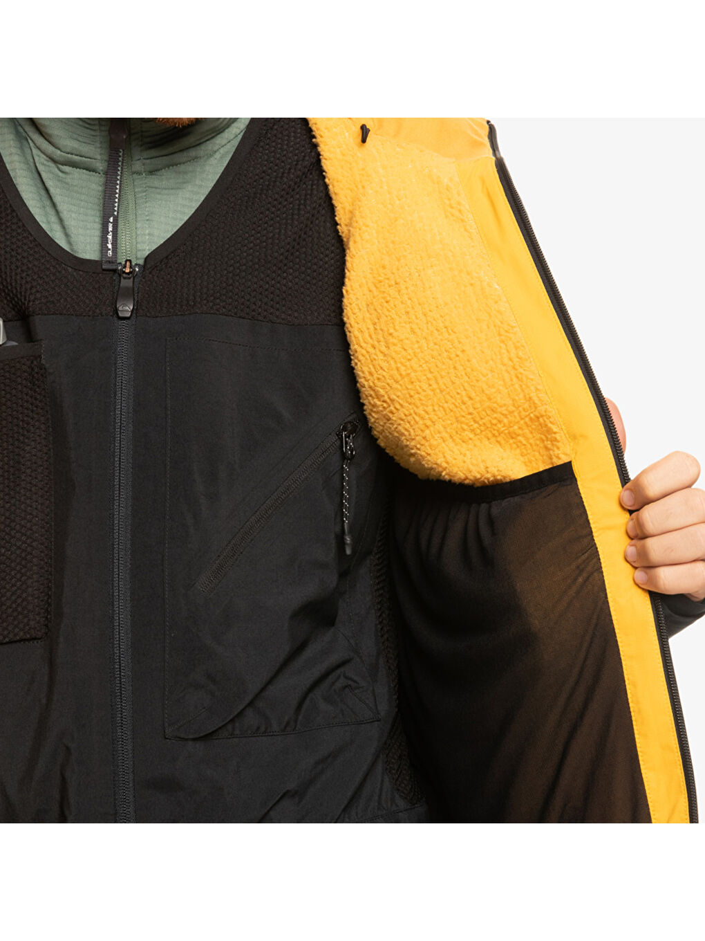 Ultralight Gore-tex Erkek Sarı Snowboard Ceketi-4