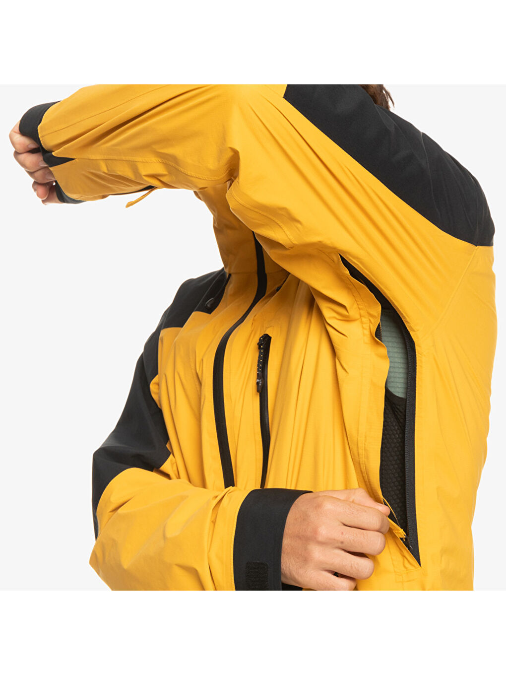 Ultralight Gore-tex Erkek Sarı Snowboard Ceketi-6