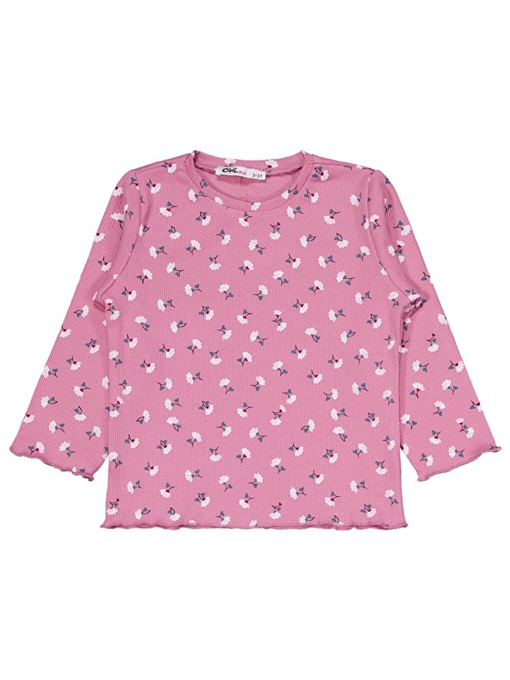 Girls Çiçek Desenli 2-5 Yaş Pijama Takımı - Pembe 2-3 Yaş-1