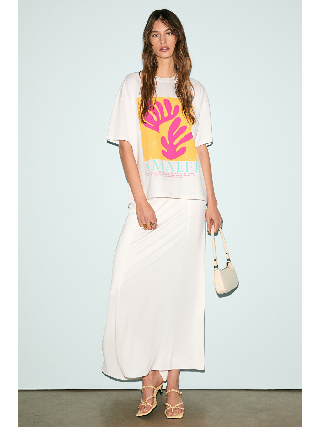 Beyaz VEYMIRA Kadın %100 Pamuk Bisiklet Yaka Kısa Kollu Oversize Fit BEYAZ T-Shirt-4