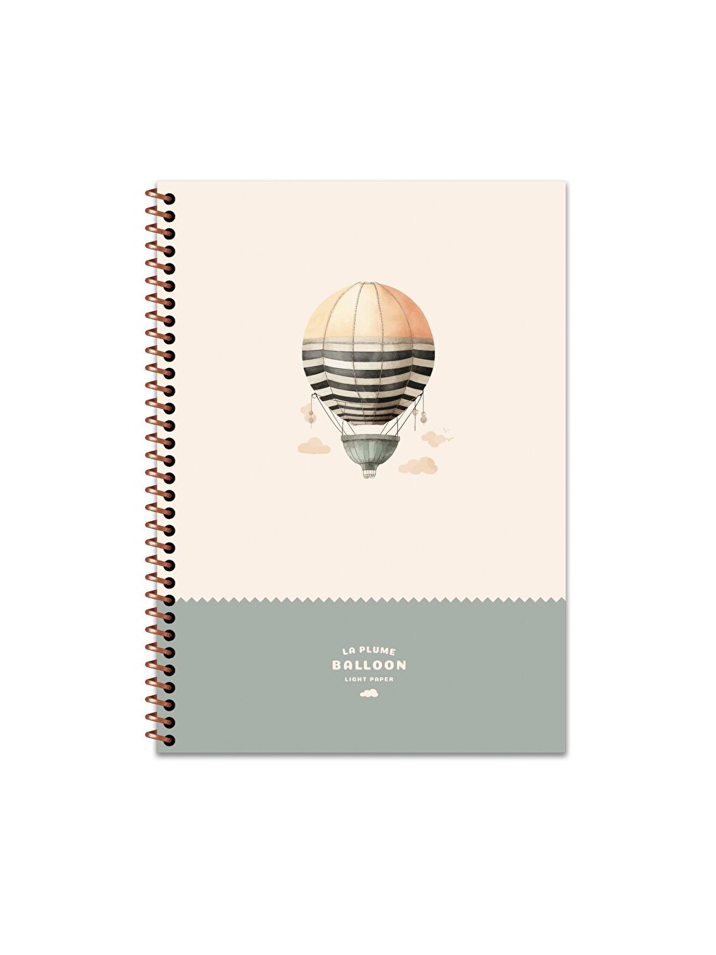 Keskin Color Çizgili Spiralli Sert Kapak Defter La Plume Balloon Mavi 20x28