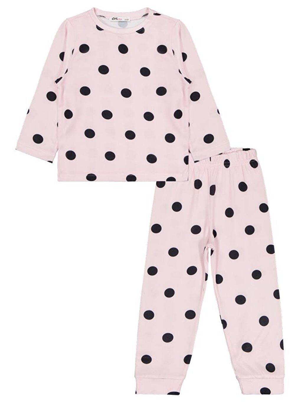 Pembe Girls Puanlı 2-5 Yaş Pijama Takımı - Pudra 5-6 Yaş