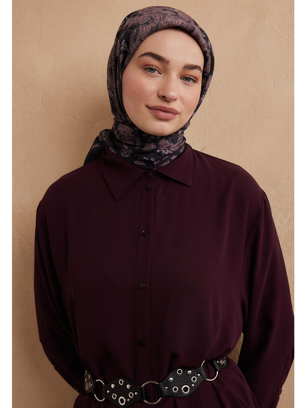 Pembe Freda Desen Pamuk İpek Eşarp Gülkurusu