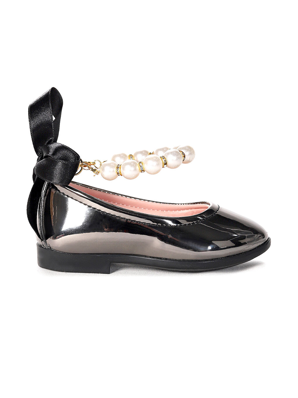 Bej Blanch Ayna İncili Lastikli Kız Bebek Babet Ayakkabı-2